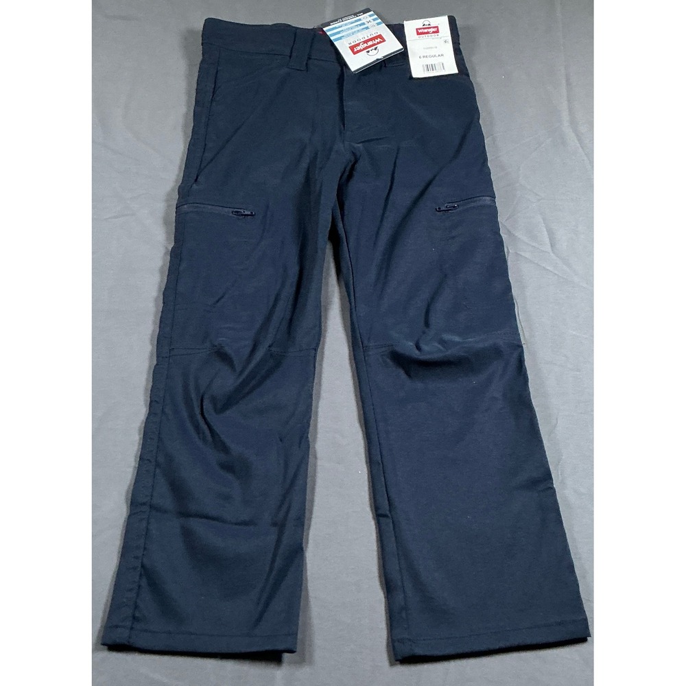 Wrangler Outdoor Boys Navy Blue All Terrain Cargo Pants Size 6 Regular NWT